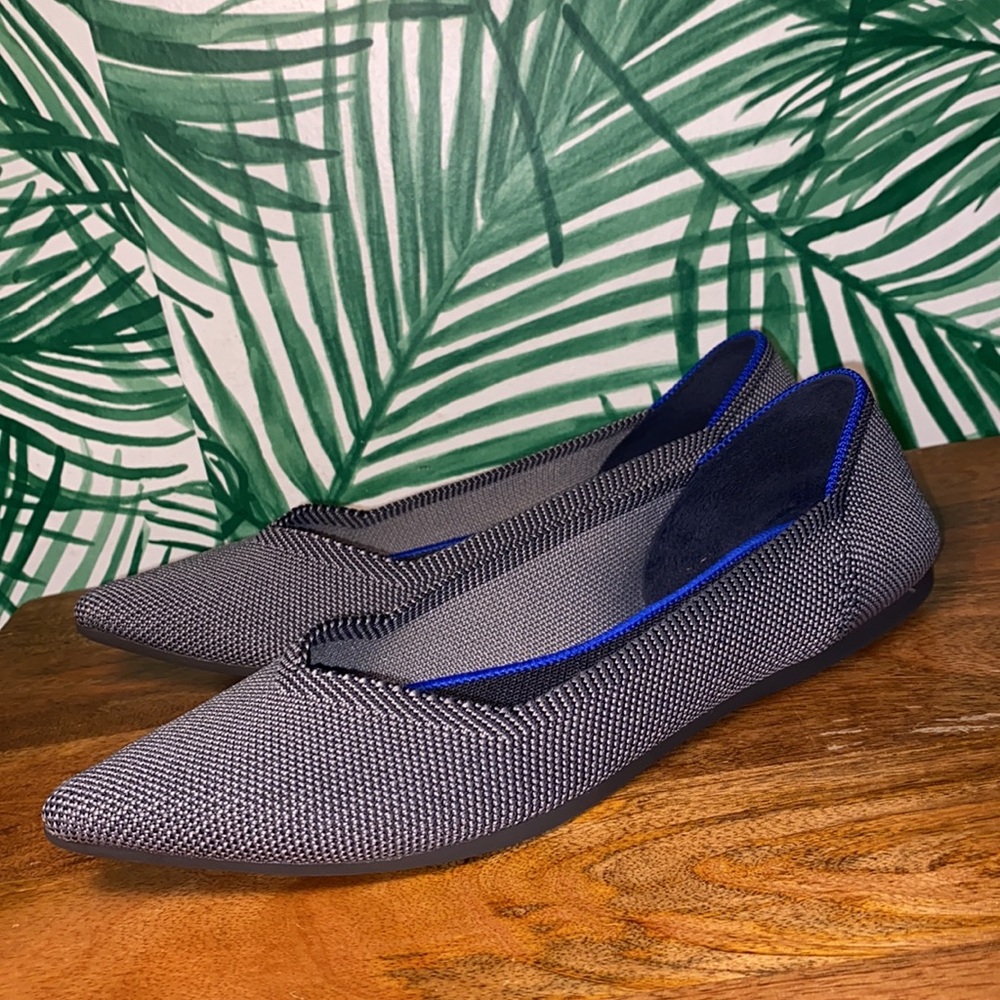 Rothy’s The Point Gray/Black Knit Flats Women’s 8 - Picture 3 of 10